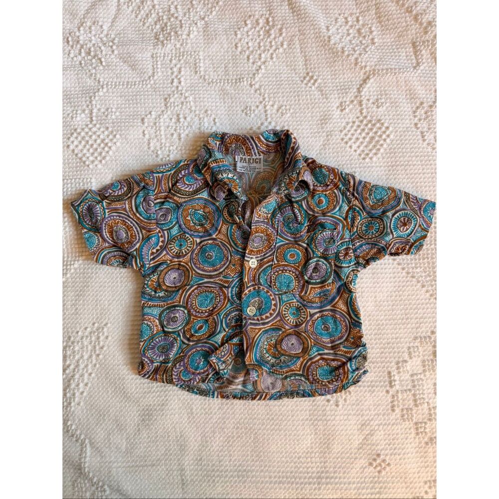 Vintage Parigi 2T Rayon Medallion Print Shirt